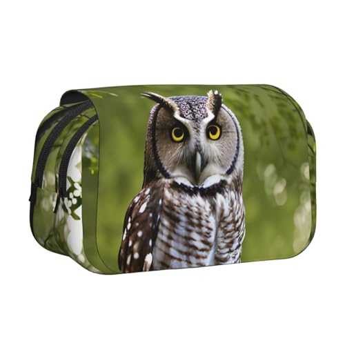 axzttupy Stylisches Federmäppchen mit Eulen-Motiv, für Reisen, Bürobedarf, praktischer Make-up-Organizer von axzttupy