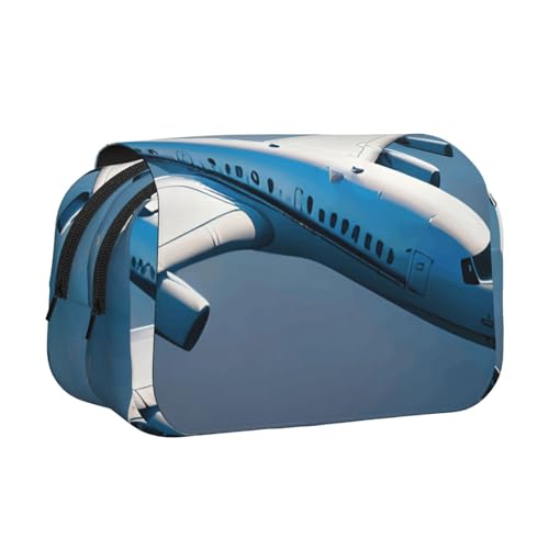 axzttupy Stylisches Federmäppchen mit Flugzeug-Druck, für Reisen, Bürobedarf, praktischer Make-up-Organizer von axzttupy