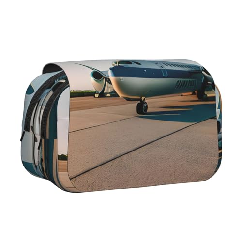 axzttupy Stylisches Federmäppchen mit Flugzeug-Druck, für Reisen, Bürobedarf, praktischer Make-up-Organizer von axzttupy