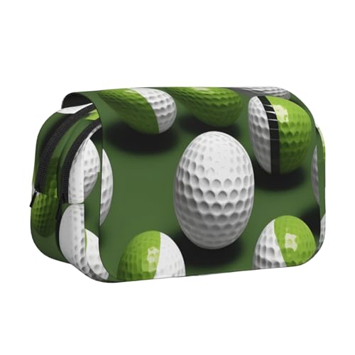 axzttupy Stylisches Federmäppchen mit Golfball-Aufdruck, Reise- und Bürobedarf, praktischer Make-up-Organizer von axzttupy