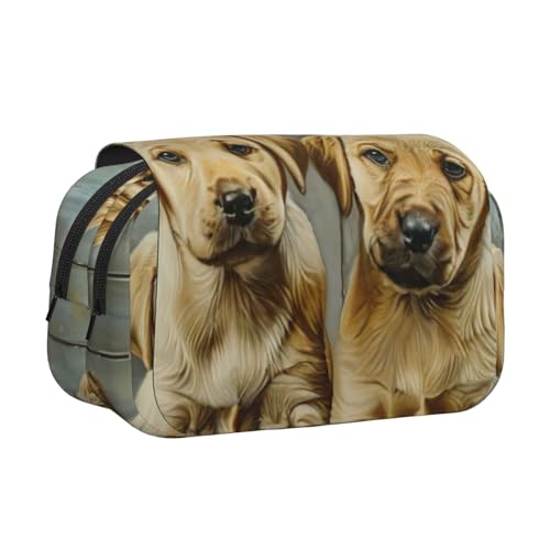 axzttupy Stylisches Federmäppchen mit Hundemotiv, für Reisen, Bürobedarf, praktischer Make-up-Organizer, 2 Stück von axzttupy