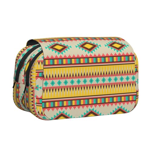 axzttupy Stylisches Federmäppchen mit Indianer-Aufdruck, für Reisen, Bürobedarf, praktischer Make-up-Organizer von axzttupy
