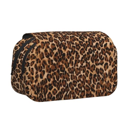 axzttupy Stylisches Federmäppchen mit Leopardenmuster, für Reisen, Bürobedarf, praktischer Make-up-Organizer von axzttupy
