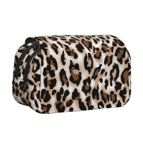 axzttupy Stylisches Federmäppchen mit Leopardenmuster für Reisen, Bürobedarf, praktischer Make-up-Organizer von axzttupy