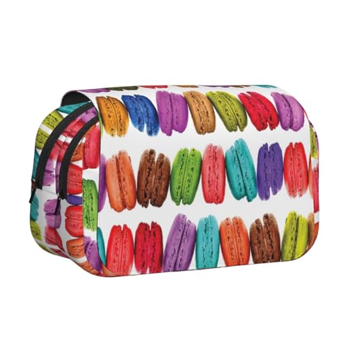 axzttupy Stylisches Federmäppchen mit Macaron-Keksgeschmack, für Reisen, Bürobedarf, praktischer Make-up-Organizer von axzttupy