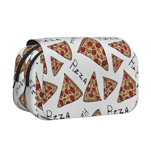 axzttupy Stylisches Federmäppchen mit Pizza-Muster, für Reisen, Bürobedarf, praktischer Make-up-Organizer von axzttupy