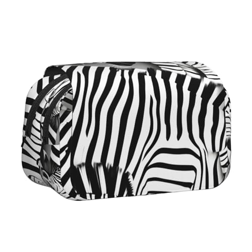 axzttupy Stylisches Federmäppchen mit Zebramuster, für Reisen, Bürobedarf, praktischer Make-up-Organizer von axzttupy