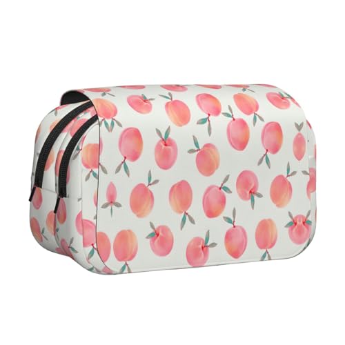 axzttupy Stylisches Federmäppchen mit rosa Pfirsich-Druck, für Reisen, Bürobedarf, praktischer Make-up-Organizer von axzttupy