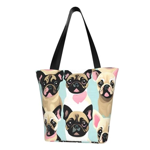 axzttupy Süße Chihuahua Mops Druck vielseitige Verwendung Tasche Sommer Crossbody Handtasche Reise Strand Einkaufen Stilvolles Accessoire von axzttupy
