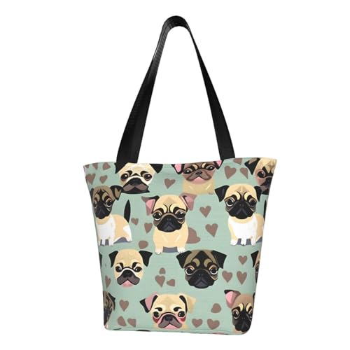 axzttupy Süße Chihuahua Mops Muster Druck vielseitige Verwendung Tasche Sommer Crossbody Handtasche Reise Strand Einkaufen Stilvolles Accessoire von axzttupy