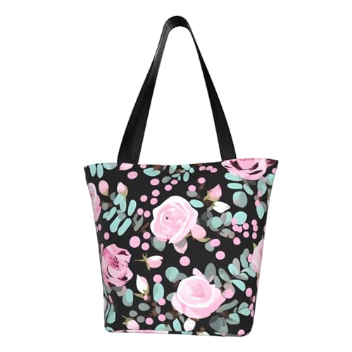 axzttupy Süße rosa Rose Mix Leopard Print vielseitige Verwendung Tasche Sommer Crossbody Handtasche Reise Strand Einkaufen stilvolles Accessoire von axzttupy