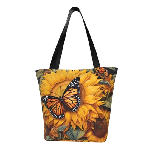 axzttupy Sunflower Butterfly 1 Print Versatile Use Bag Summer Crossbody Handbag Travel Beach Shopping Stylish Accessory von axzttupy