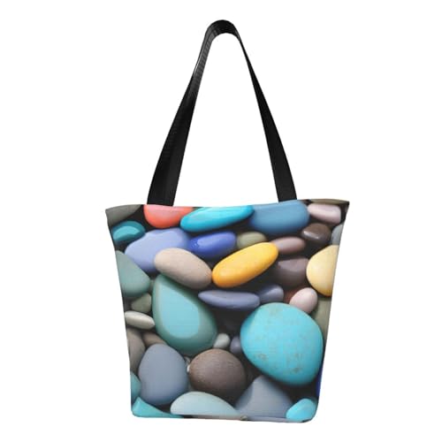 axzttupy Tasche mit farbigem Kieselstein-Druck, vielseitig einsetzbar, für Sommer, Crossbody-Tasche, Reisen, Strand, Einkaufen, stilvolles Accessoire von axzttupy