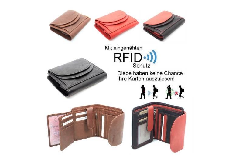 Damen Geldbörse Mit Rfid Schut Portemonnaie Echt Leder Frauen Portmonee Brieftasche Geldbeutel 039 von ayados