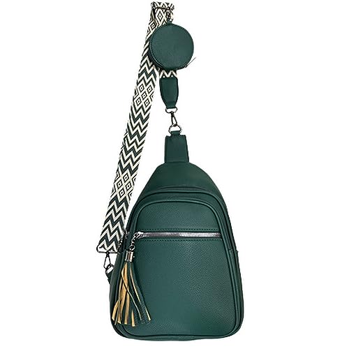 ayados Damen Crossbody Bag Bauchtasche Brusttasche Handtasche Schultergurt Cross body bag Tasche Schultertasche Rucksack Umhängetasche 617 (Grün) von ayados