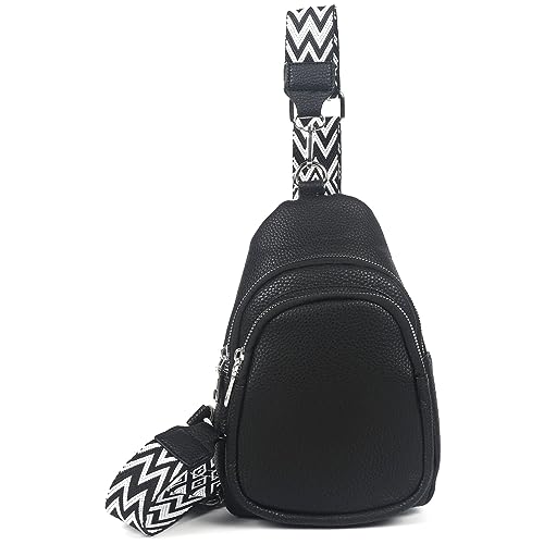 ayados Damen Crossbody Bag Bauchtasche Brusttasche Handtasche Schultergurt Cross body bag Tasche Schultertasche Rucksack Umhängetasche 617 (Schwarz) von ayados