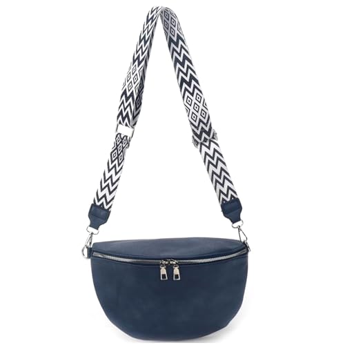 ayados Damen Crossbody Bag Bauchtasche Handtasche Schultergurt Cross body bag Tasche Schultertasche Umhängetasche 2376232 (D.Blau) von ayados