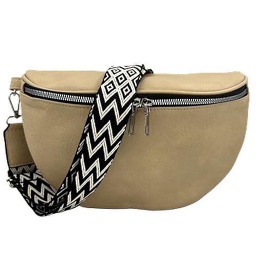 ayados Damen Crossbody Bag Bauchtasche Handtasche Schultergurt Cross body bag Tasche Schultertasche Umhängetasche 76232 (Beige) von ayados