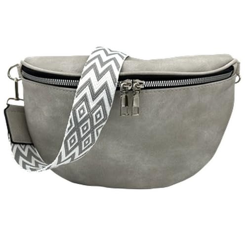 ayados Damen Crossbody Bag Bauchtasche Handtasche Schultergurt Cross body bag Tasche Schultertasche Umhängetasche 76232 (Grau) von ayados