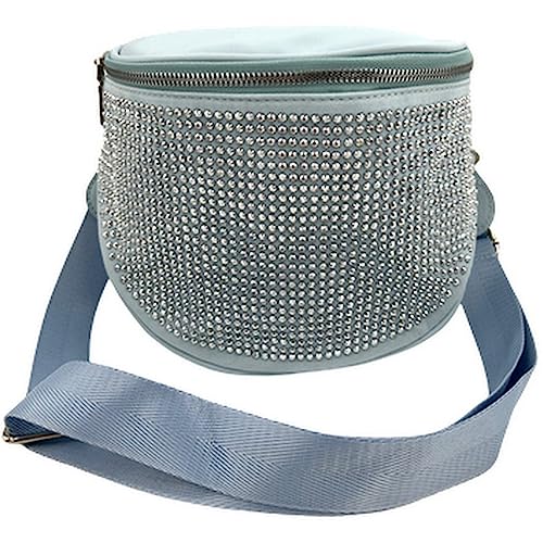 ayados Damen Crossbody Bag Bauchtasche Handtasche Schultergurt Cross body bag Tasche Strass Schultertasche Umhängetasche 250-02 (Blau) von ayados