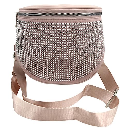 ayados Damen Crossbody Bag Bauchtasche Handtasche Schultergurt Cross body bag Tasche Strass Schultertasche Umhängetasche 250-02 (Rosa) von ayados