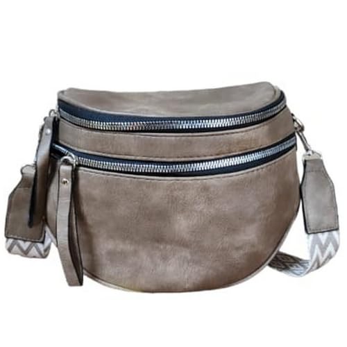 ayados Damen Crossbody Bag Bauchtasche Mit Breiten Schultergurt Handtasche Schultergurt Cross body bag Tasche Schultertasche Umhängetasche 76236 (Hell Taupe) von ayados