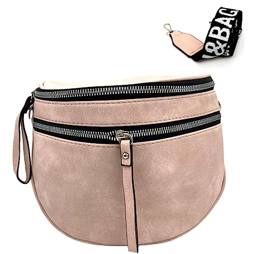 ayados Damen Crossbody Bag Bauchtasche Schultergurt Cross body bag Tasche Schultertasche Umhängetasche (Rosa 76231) von ayados