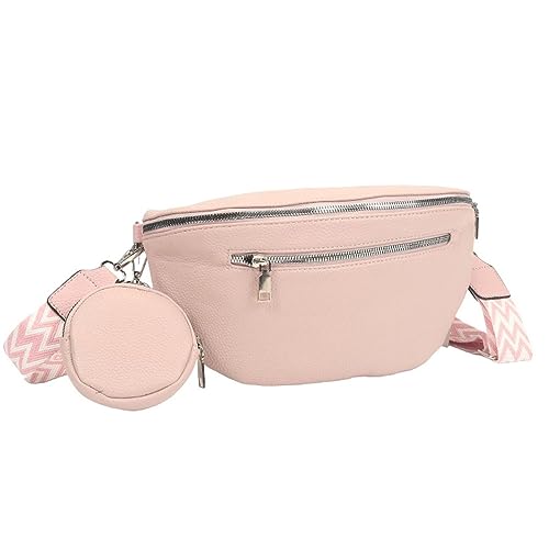 ayados Damen Crossbody Bag Bauchtasche Schultergurt Cross body bag Tasche Schultertasche Umhängetasche 22268 (Rosa) von ayados