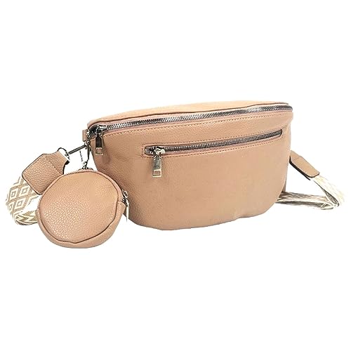 ayados Damen Crossbody Bag Bauchtasche Schultergurt Cross body bag Tasche Schultertasche Umhängetasche 22268 (Taupe) von ayados