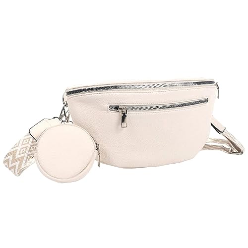 ayados Damen Crossbody Bag Bauchtasche Schultergurt Cross body bag Tasche Schultertasche Umhängetasche 22268 (Weiß) von ayados