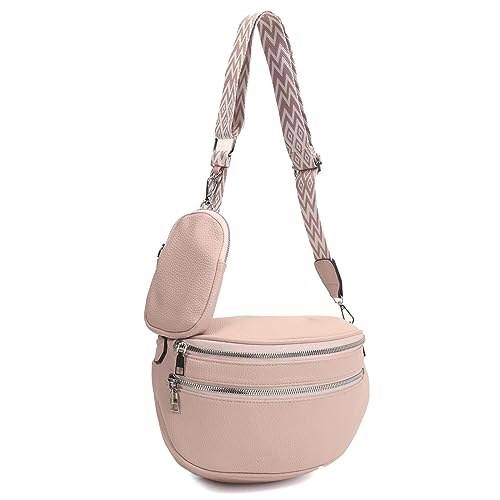 ayados Damen Crossbody Bag Handtasche Schultergurt Cross body bag Tasche Schultertasche Bauchtasche Brusttasche Umhängetasche 23052 (H-Rosa) von ayados