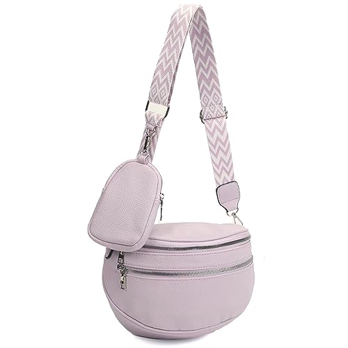 ayados Damen Crossbody Bag Handtasche Schultergurt Cross body bag Tasche Schultertasche Bauchtasche Brusttasche Umhängetasche 23052 (Lila) von ayados