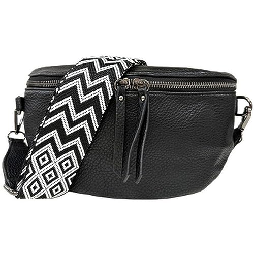 ayados Damen Tasche Beuteltasche Kleine Crossbody Bag mit 5cm Breiten Schultergurt Handtasche Beuteltasche Schultertasche Umhängetasche Taschen T-8330-1 (Schwarz) von ayados