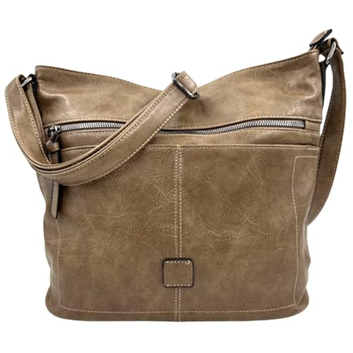 ayados Damen Tasche Shopper Beuteltasche Crossbody Bag Handtasche Beuteltasche Schultertasche Umhängetasche B9058 (Khaki) von ayados