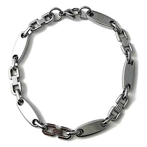 ayados Plattenarmband Edelstahl 4mm bis 10,5mm Plattenkette Steigbügelkette Platten Armband 21cm (Plattenarmband 10,5mm x 21cm, Edelstahl Silber) von ayados