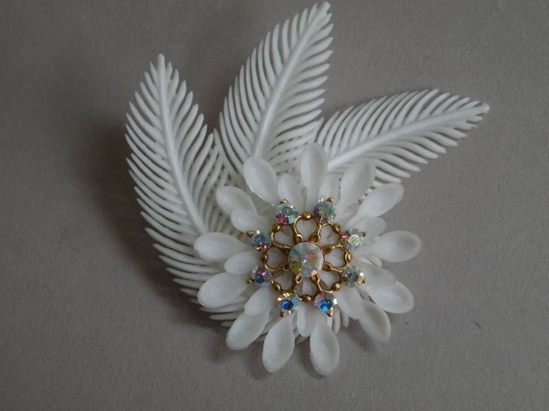 Feder & Blumen Brosche von aylacreations