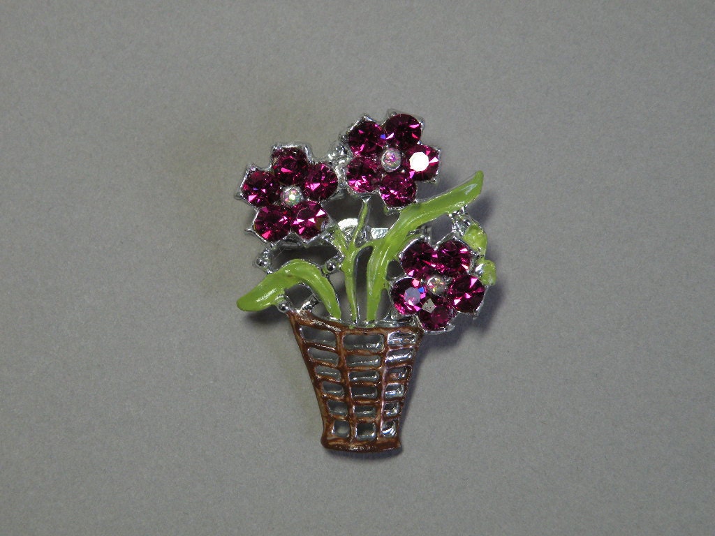 Fuchsia Blumen Brosche von aylacreations