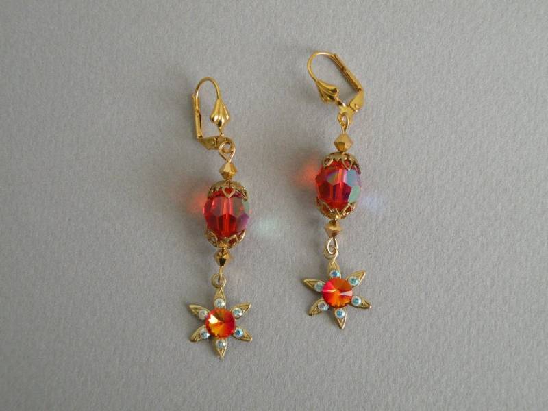 Hyazinthe Kristall Blume Ohrringe von aylacreations