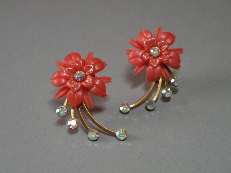 Orange Blumen Clip On's von aylacreations