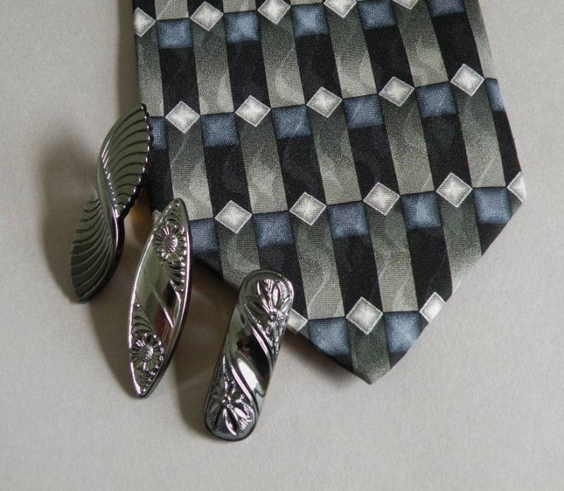 Vintage Glas Hämatit Krawattenklammern von aylacreations