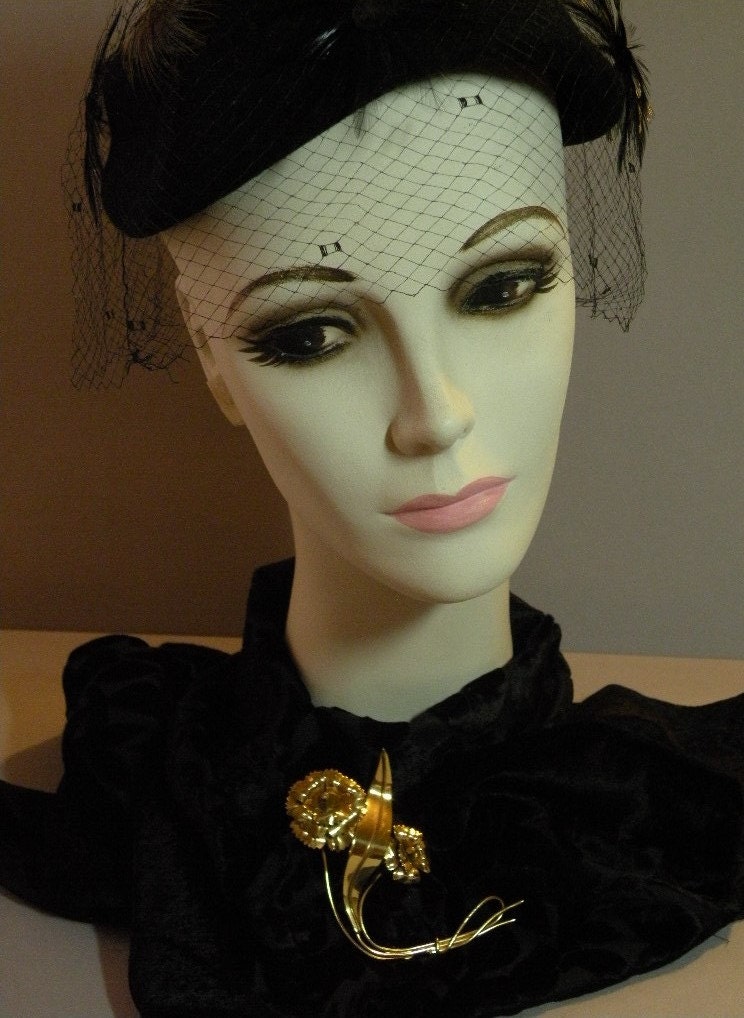 Vintage Gold Blumen Brosche von aylacreations