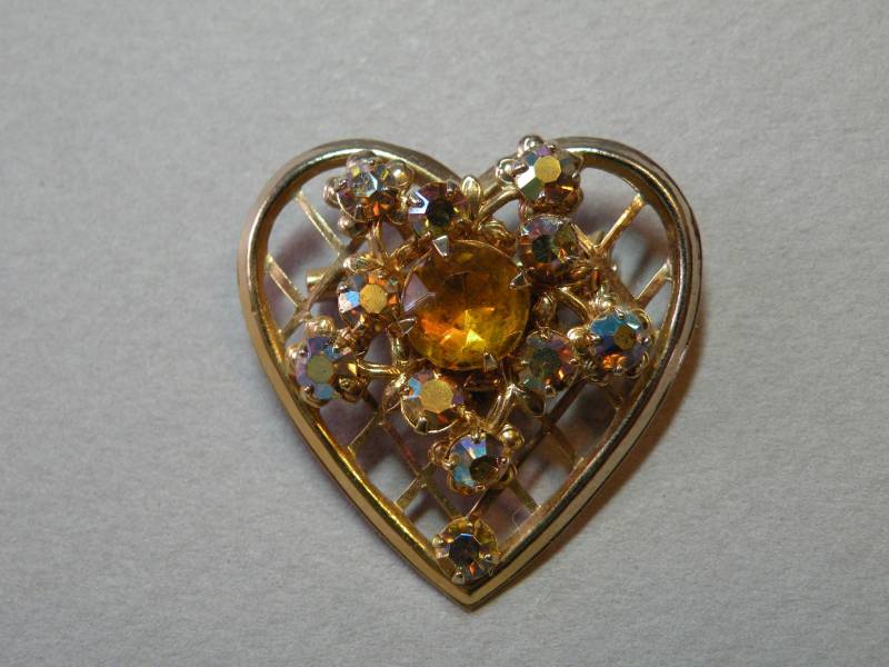 Vintage Jonquil Herz Brosche von aylacreations