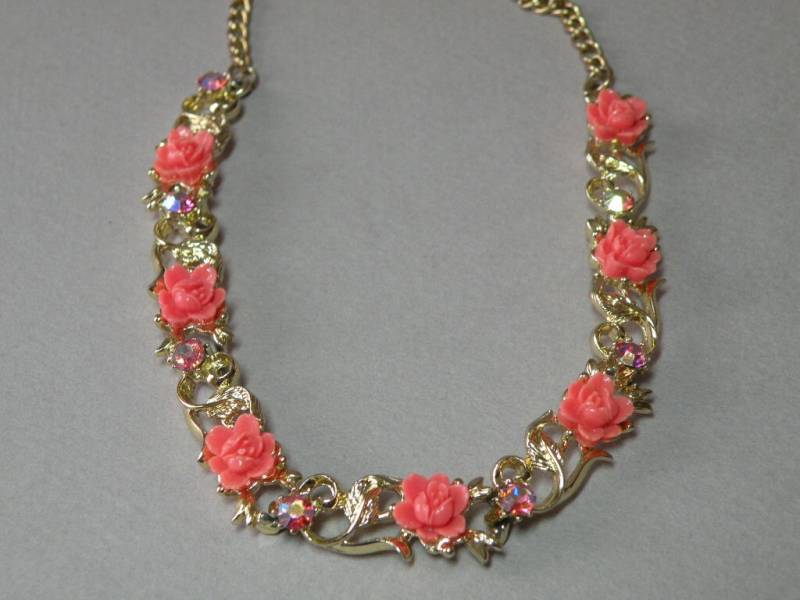 Vintage Lachsrose Halskette von aylacreations