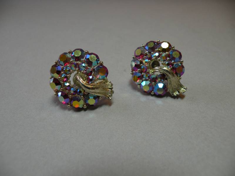 Vintage Lisner Rubin Strass Ohrringe von aylacreations