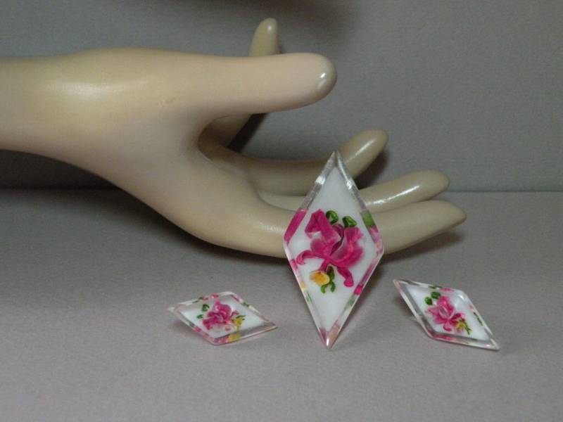 Vintage Lucite Iris Blumen Set von aylacreations