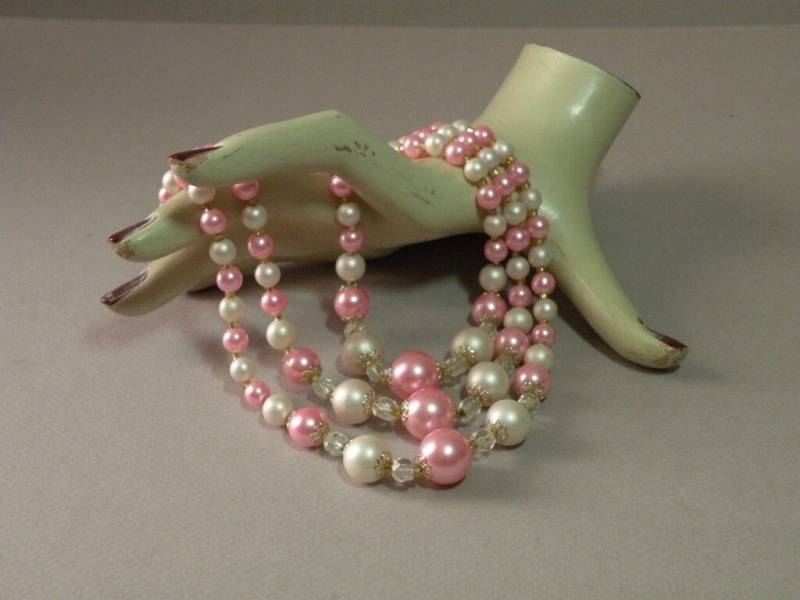 Vintage Rosa Perlenkette von aylacreations