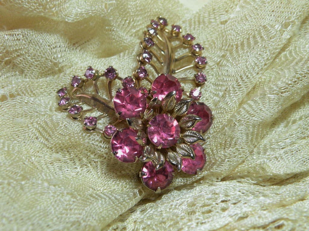 Vintage Rose Strass Brosche von aylacreations