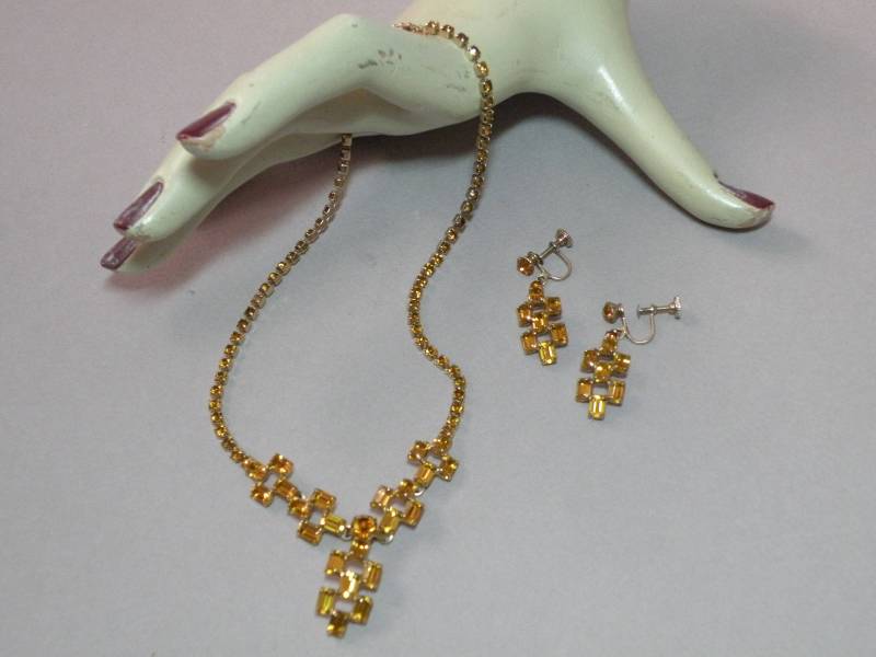 Vintage Topas Strass Set von aylacreations