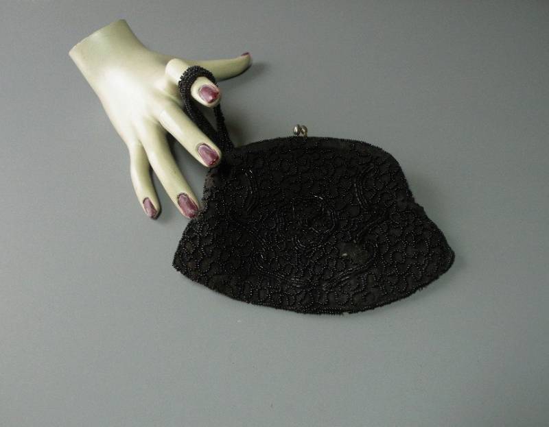 Belgien Jet Perlen Geldbörse von aylasantiques