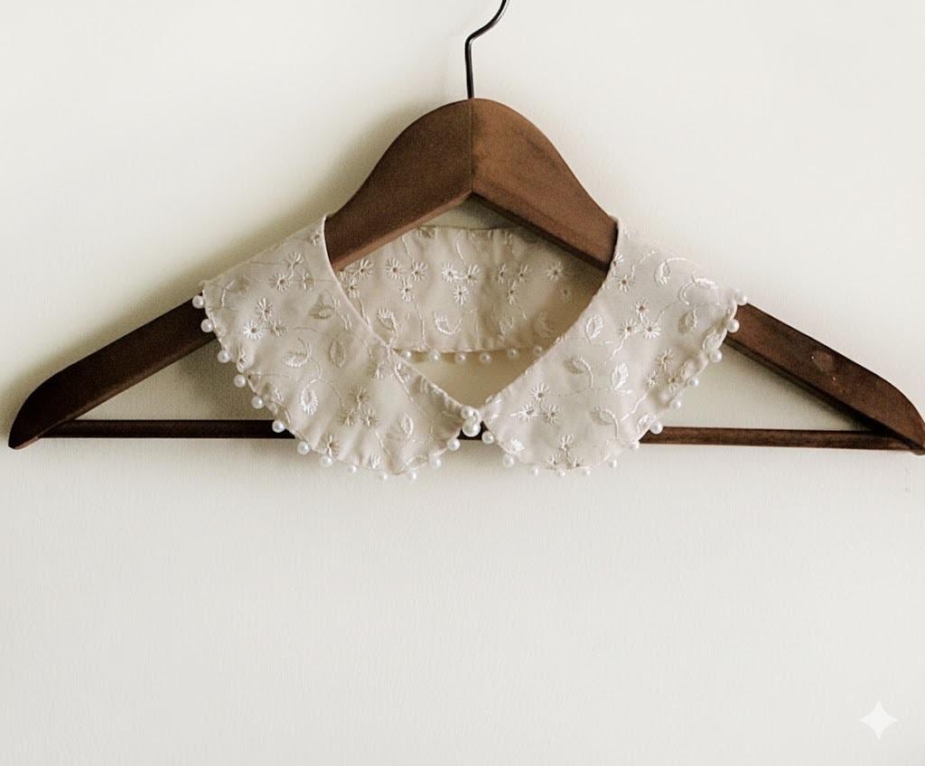 Beige, Handarbeit, Peter Pan Kragen, Halskette, Zurück in Die Schule, Kragen Halskette-Faux von aynurdereli